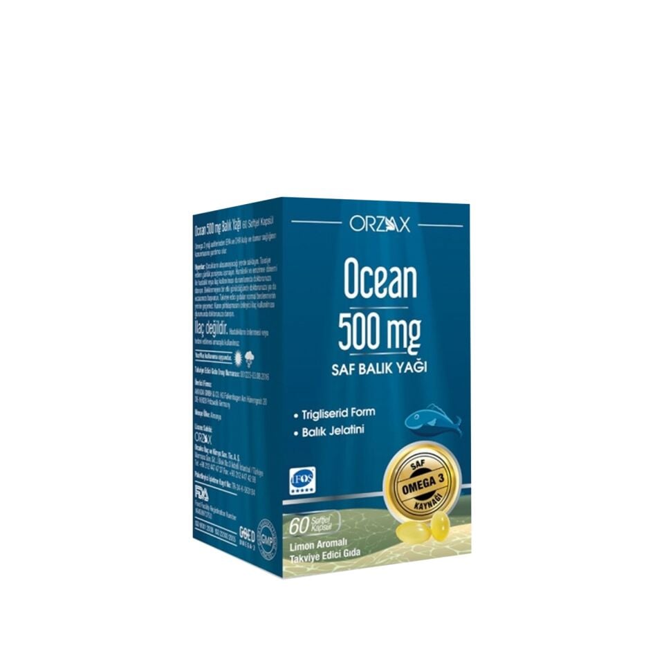 Ocean Balık Yağı 500mg Takviye Edici Gıda 60 Kapsül