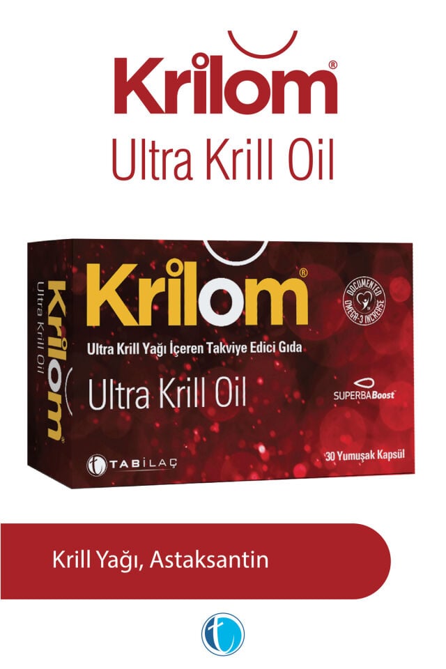 Krilom Ultra Krill Oil Takviye Edici Gıda 30 Yumuşak Kapsül