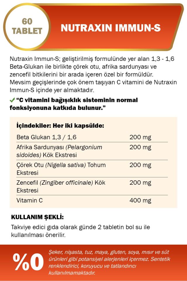 Nutraxin Immun-s 60 Tablet