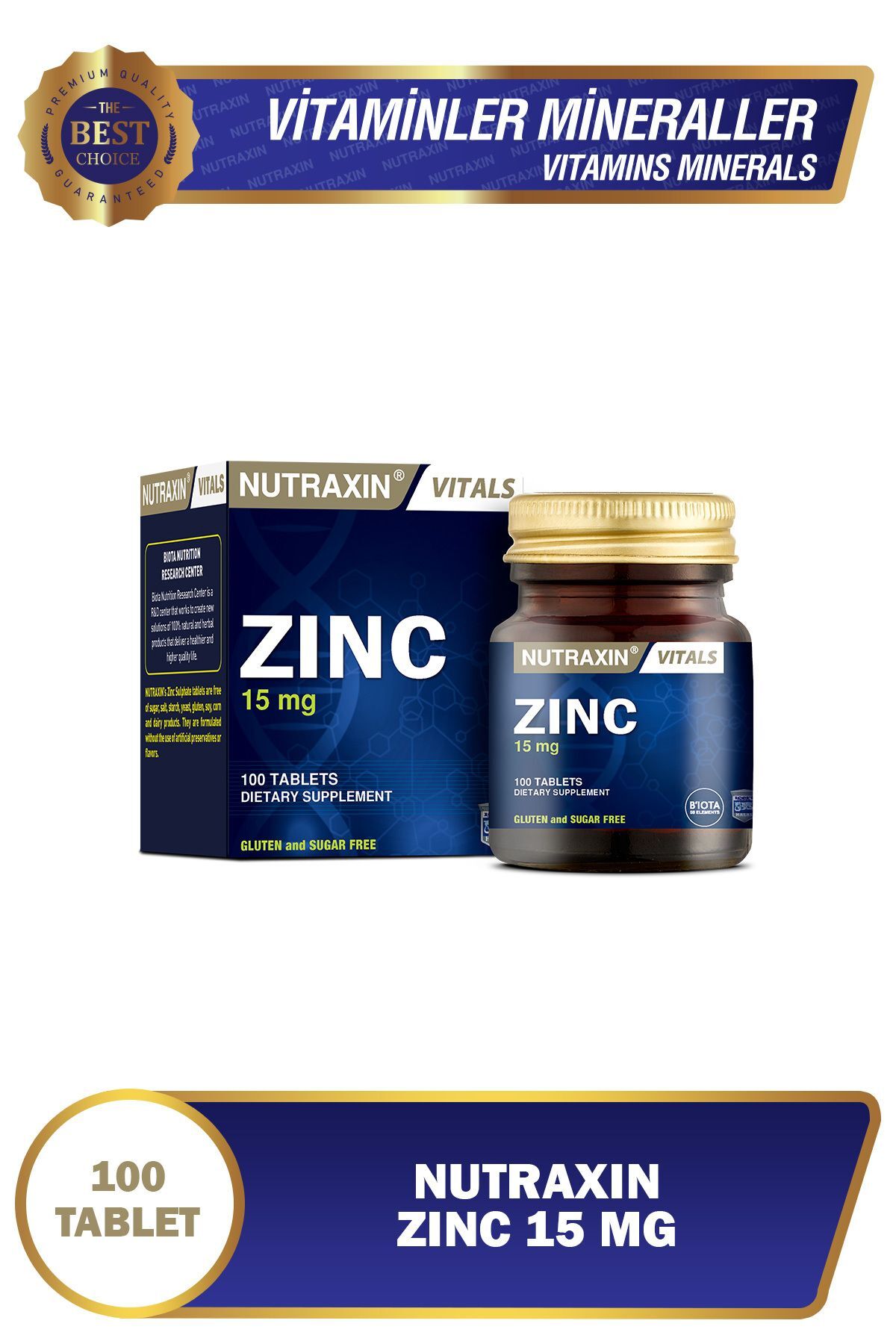 Nutraxin Zinc Sulphate 15 Mg 100 Tablet