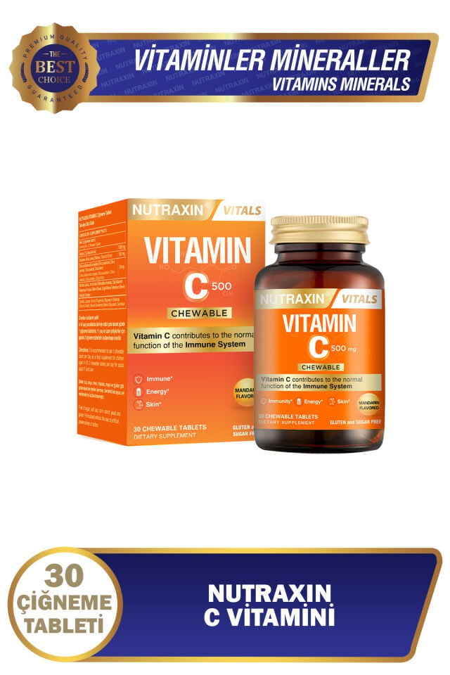 Nutraxin C Vitamini 500 Mg 30 Adet Çiğneme Tableti