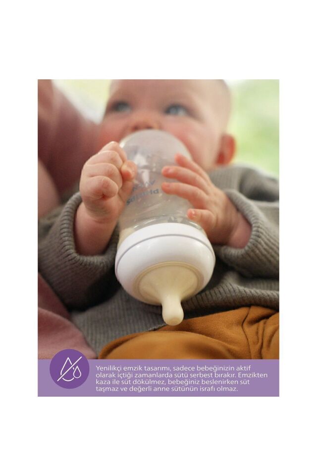 Avent Doğal Tepkili Pp Mavi Biberon 260ml 1 Ay Scy903/21
