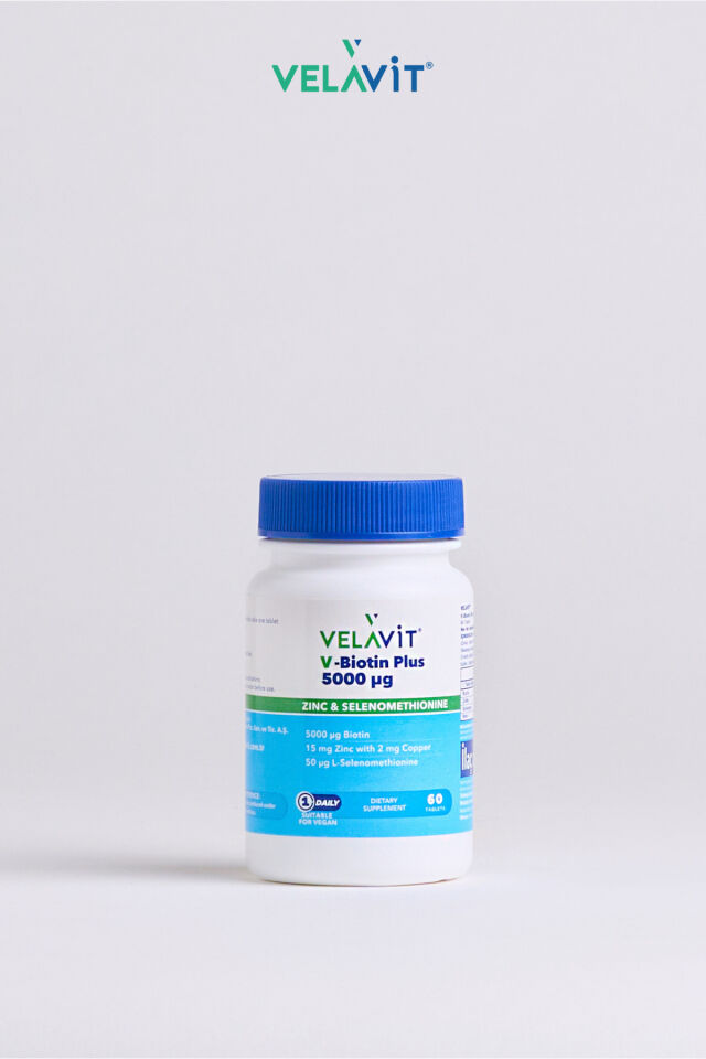 Velavit V-Biotin Plus 5000mcg Takviye Edici Gıda 60 Tablet