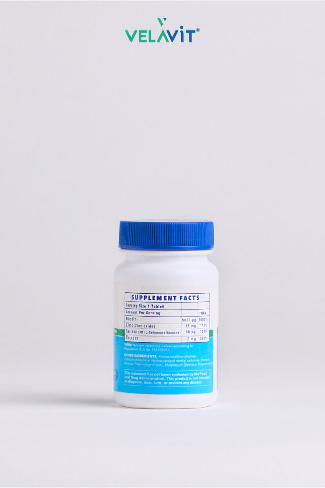 Velavit V-Biotin Plus 5000mcg Takviye Edici Gıda 60 Tablet