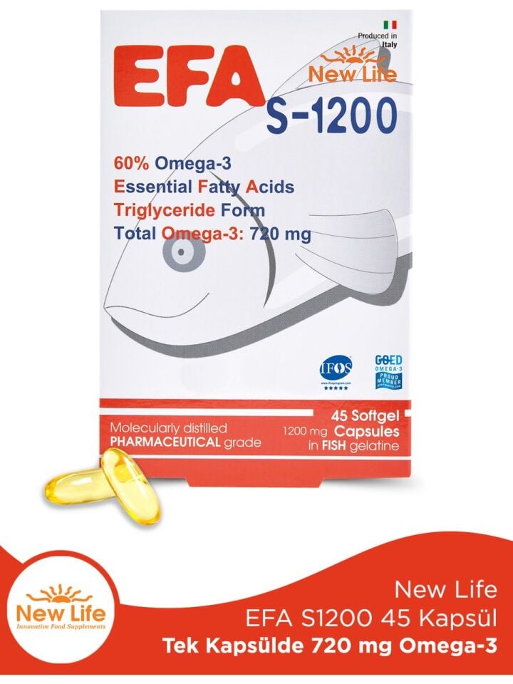 New Life Efa S-1200 Balık Yağı 45 Kapsül