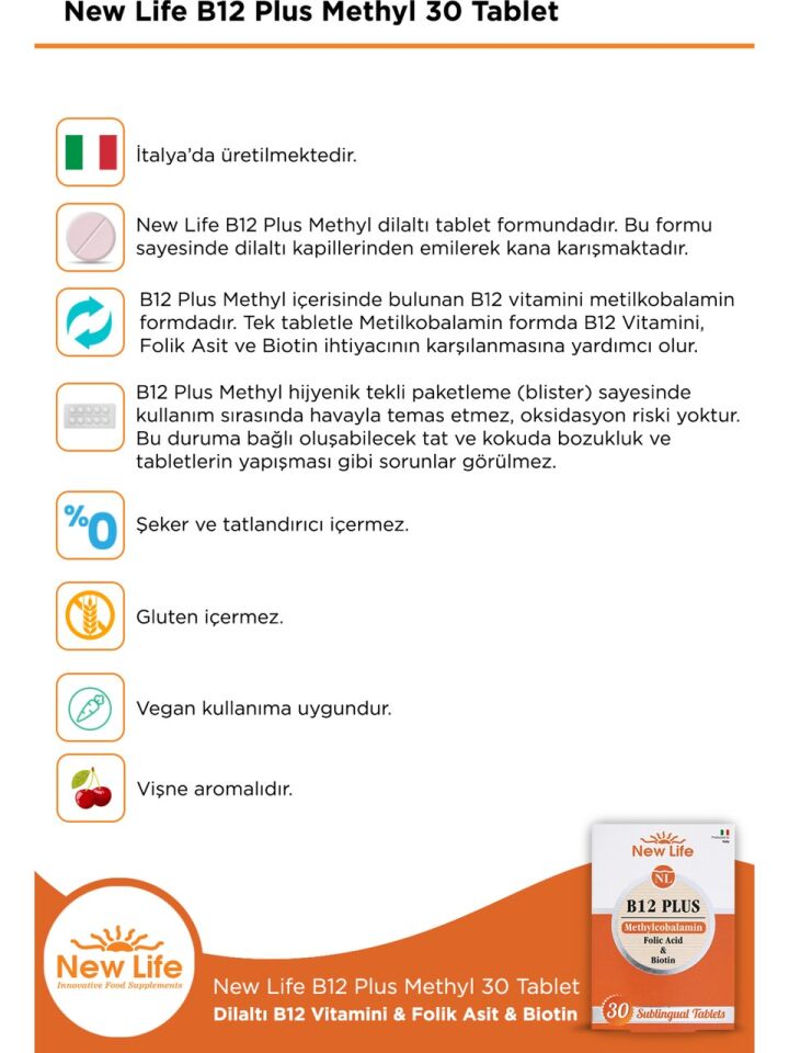 New Life B12 Plus Methylcobalamin 30 Tablet
