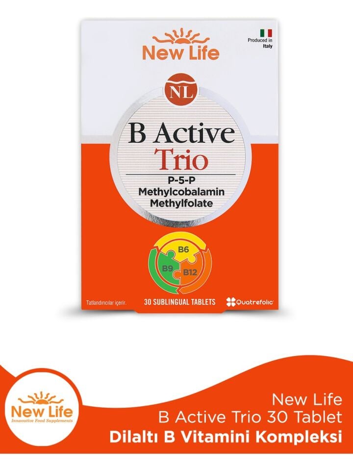 New Life B Active Trio Dil Altı 30 Tablet
