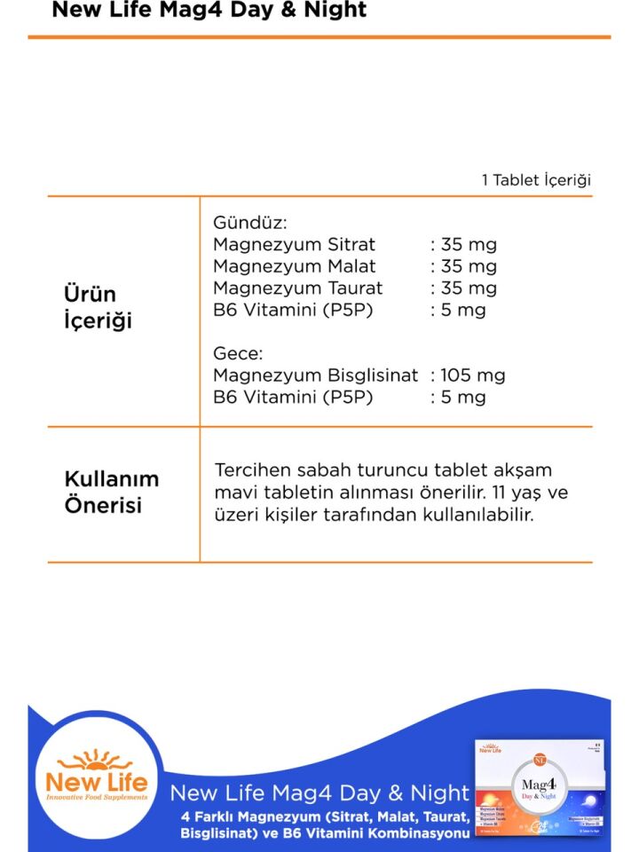 New Life Mag 4 Day & Night 30+30 Tablet