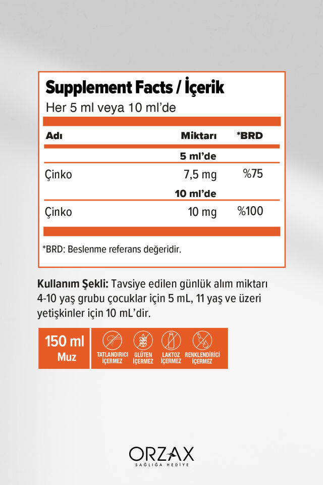 Ocean Çinko Bisglisinat 150 ml Muz Aromalı