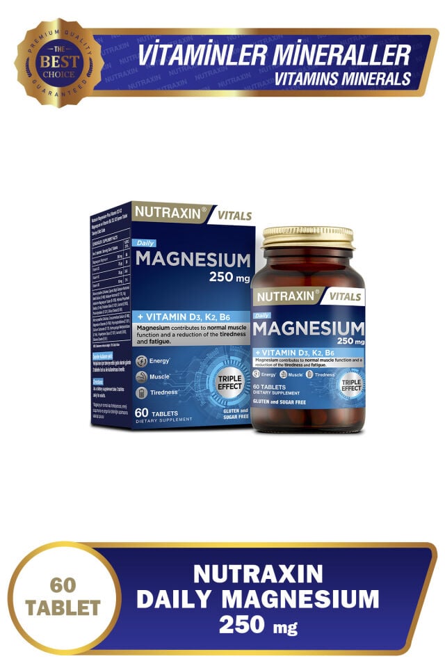 Magnezyum Daily Energy 250 Mg 60 Tablet - Magnesium, D3, K2, B6