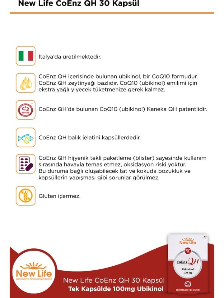 CoEnz Qh Ubiquinol 30 Kapsül