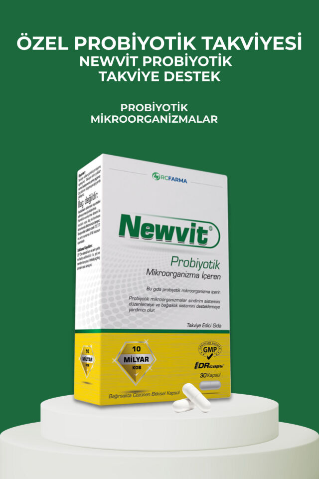 Newvit Probiyotik 30 Kapsül | 14 Farklı Probiyotik Kültür + L-Glutamin İlavelidir
