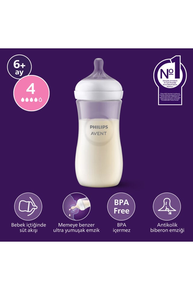 Doğal Tepkili PP Biberon, 330ml, 6+ Ay, SCY906/01