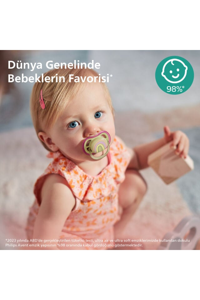 Ultra Air Emzik 0-6 Ay,  2'li Paket, Kız, SCF085/59