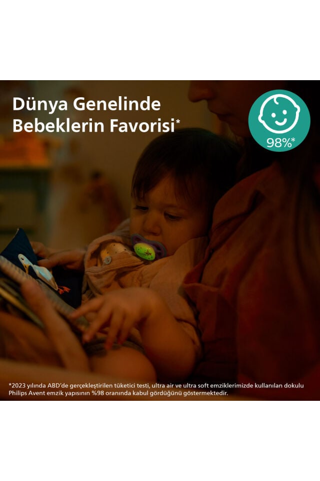 Ultra Air Gece Emziği 6-18 Ay, 2'li Kız, SCF376/14