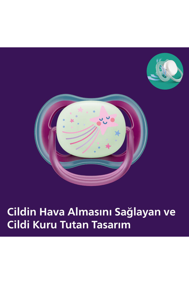 Ultra Air Gece Emziği 6-18 Ay, 2'li Kız, SCF376/14