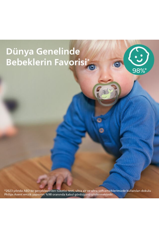 Ultra Air Emzik 6-18 Ay,  2'li Paket, Erkek, SCF085/60