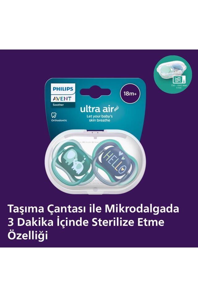 Ultra Air Emzik 18+ Ay,  2'li Paket, Erkek, SCF349/18
