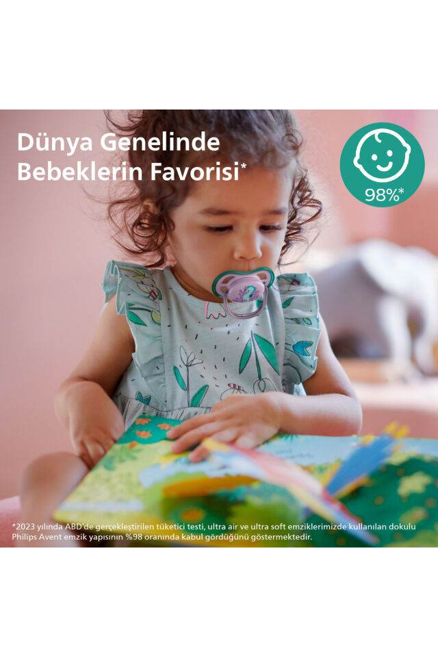 Ultra Air Emzik 6-18 Ay,  2'li Paket, Kız, SCF085/61