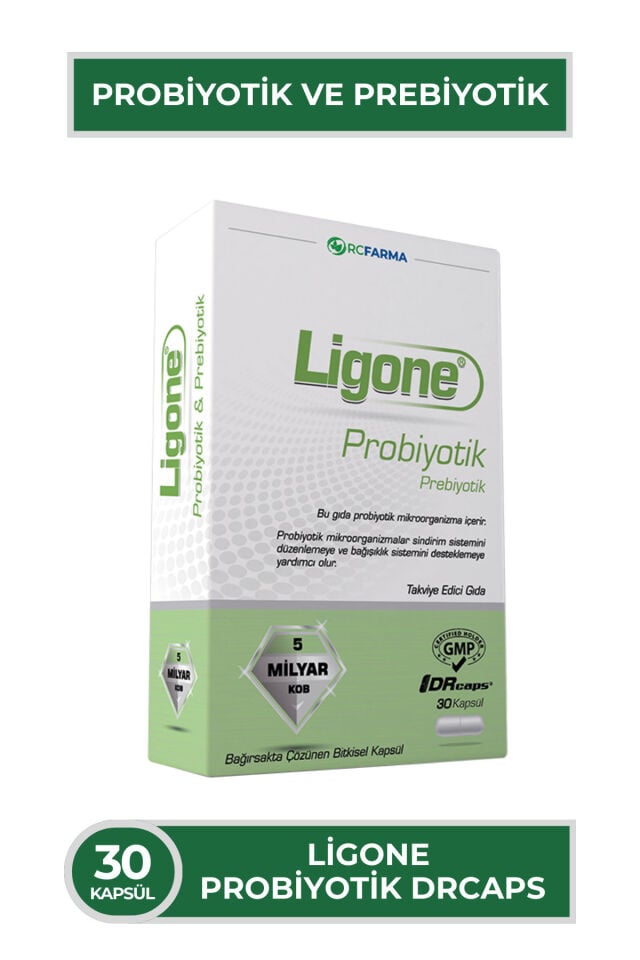 Ligone Probiyotik DRCaps Bitkisel Kapsül 30 Kapsül 5 Milyar CFU