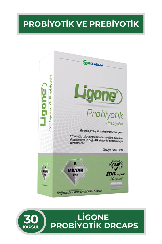Ligone Probiyotik DRCaps Bitkisel Kapsül 30 Kapsül 5 Milyar CFU