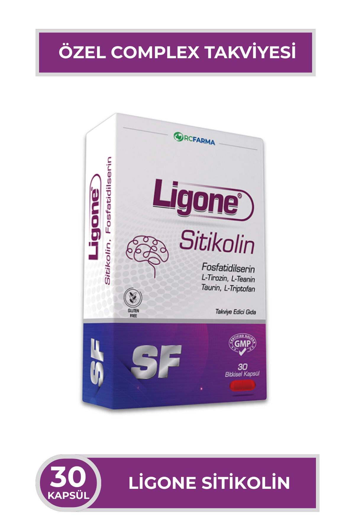 Ligone Sitikolin Fosfatidilserin Bitkisel Kapsül 30 Kapsül