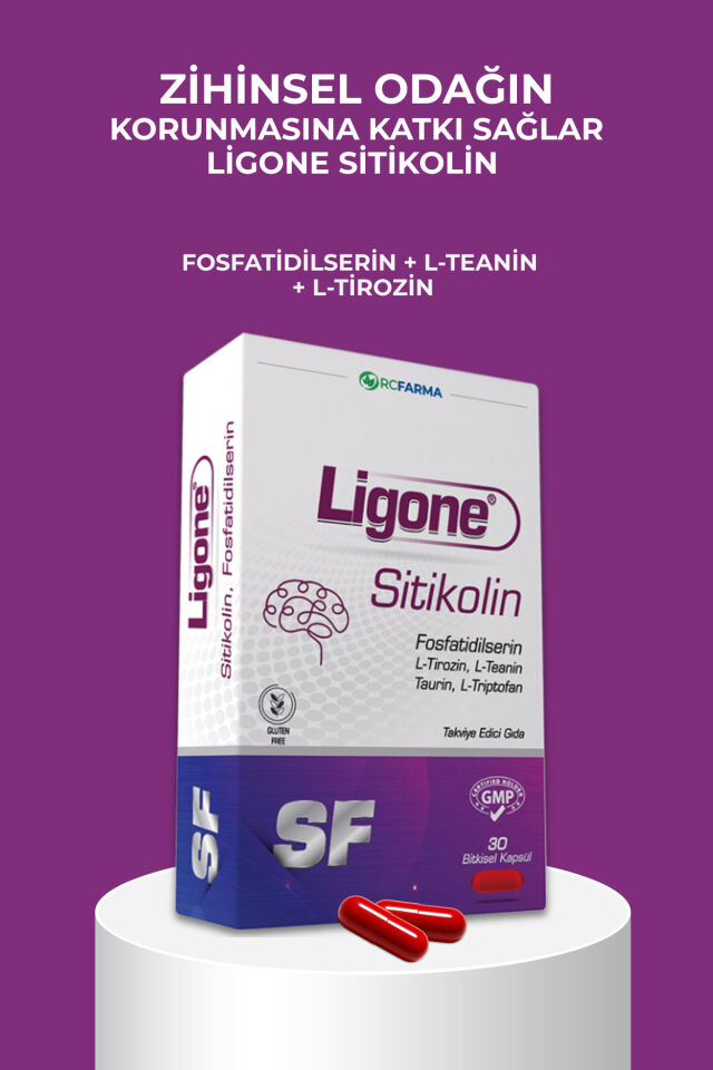 Ligone Sitikolin Fosfatidilserin Bitkisel Kapsül 30 Kapsül