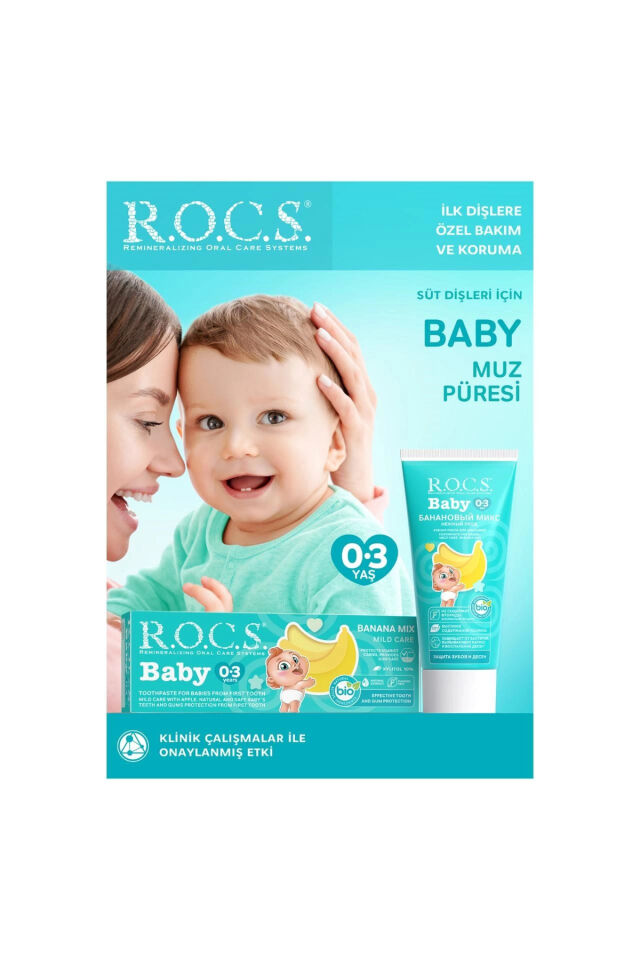 Rocs Baby 0-3 Yaş Muz Püresi Tadında Bebek Diş Macunu 45G