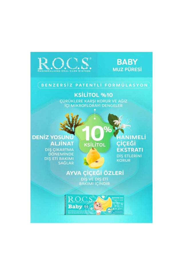 R.O.C.S. Baby 0-3 Yaş Muz Püresi Tadında Bebek Diş Macunu 45G