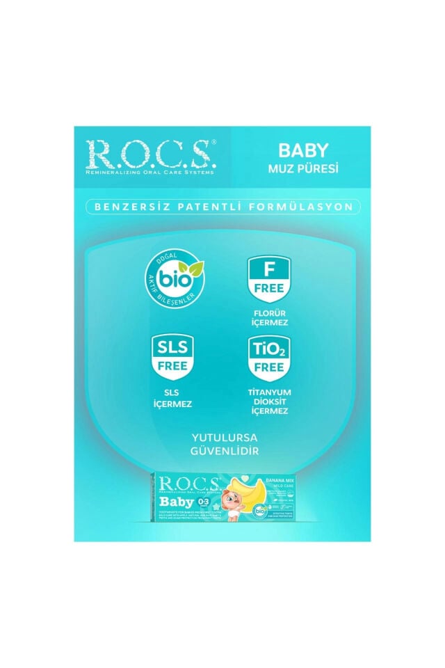 R.O.C.S. Baby 0-3 Yaş Muz Püresi Tadında Bebek Diş Macunu 45G