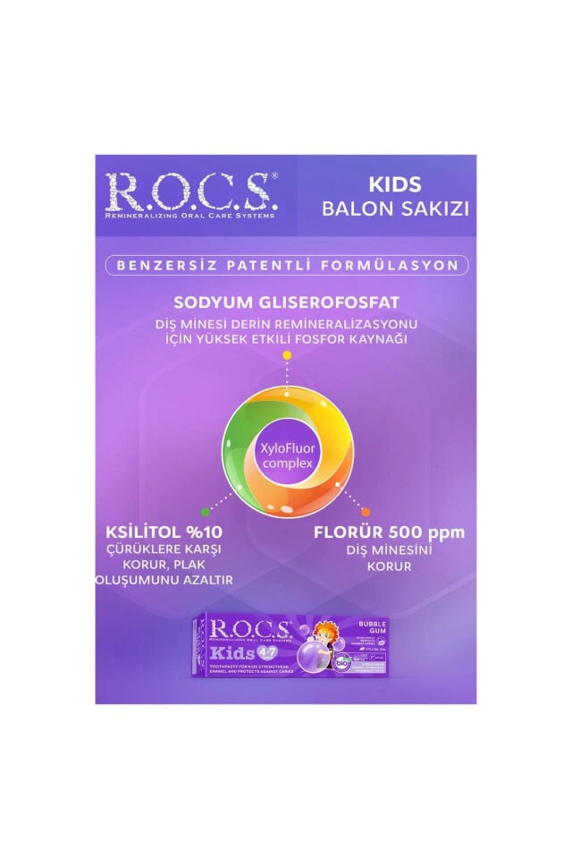 Rocs Kids 4-7 Yaş Diş Macunu Balon Sakızı 45 gr