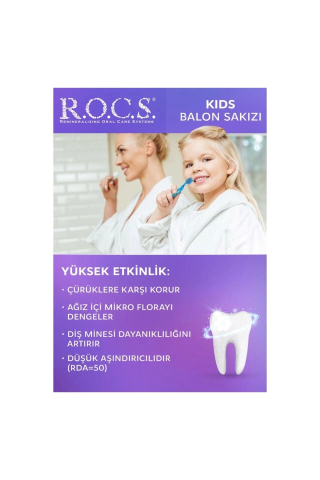 Rocs Kids 4-7 Yaş Diş Macunu Balon Sakızı 45 gr