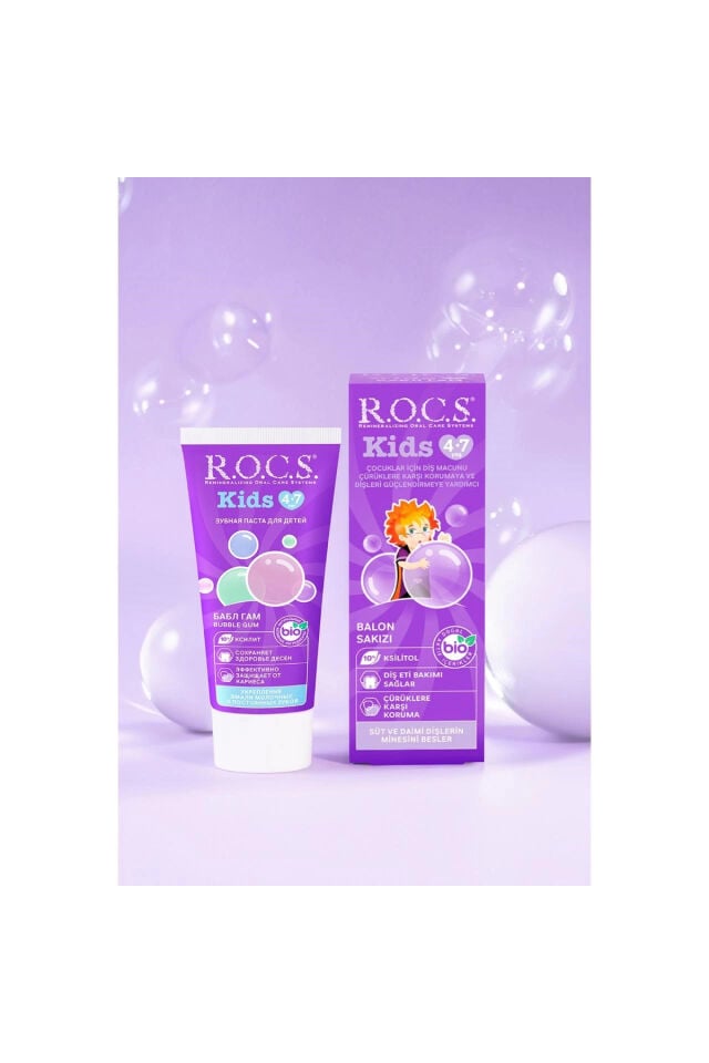 Rocs Kids 4-7 Yaş Diş Macunu Balon Sakızı 45 gr