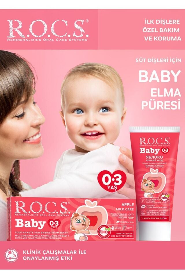 Rocs Baby 0-3 Yaş Arası Elma Püresi Tadında Diş Macunu 35 ml