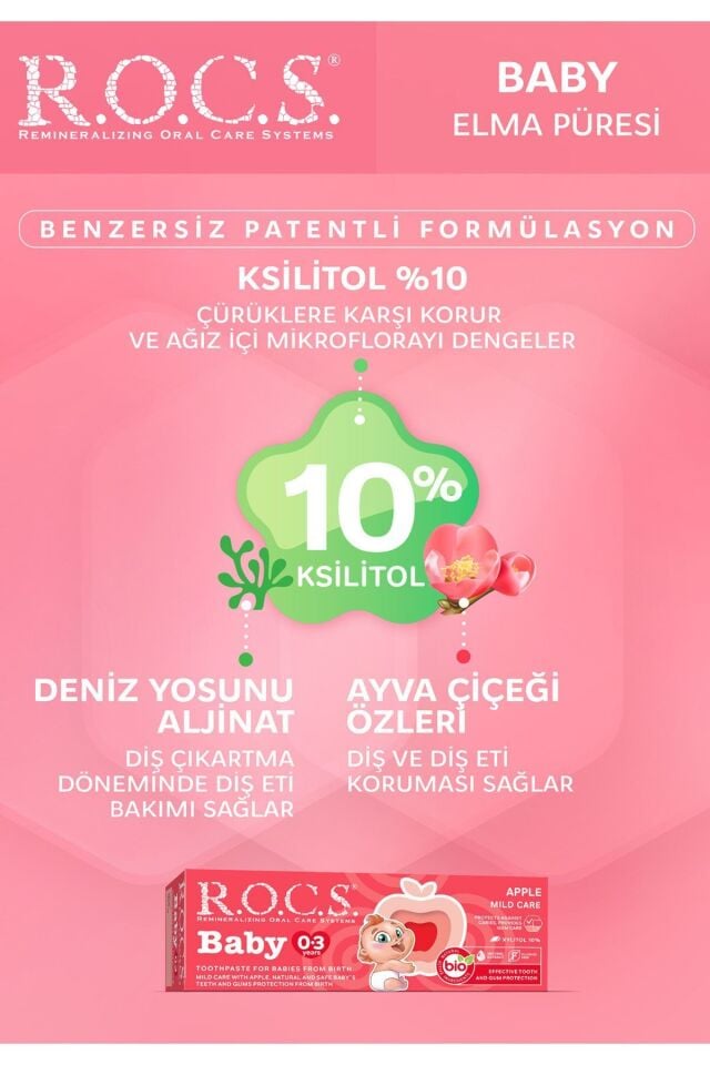 Rocs Baby 0-3 Yaş Arası Elma Püresi Tadında Diş Macunu 35 ml