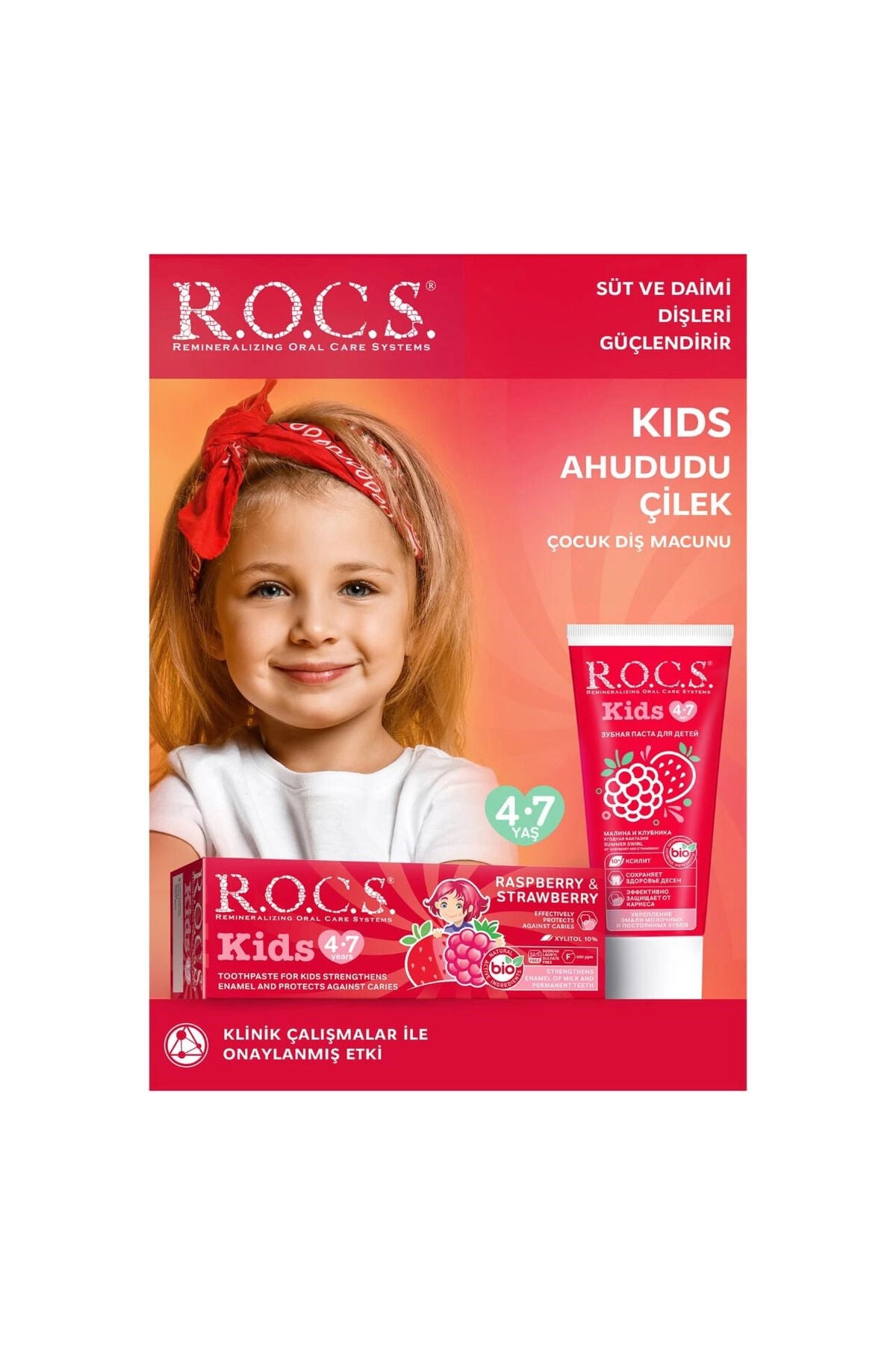 Rocs Kids 4-7 Yaş Ahududu-Çilek Diş Macunu 35 ml