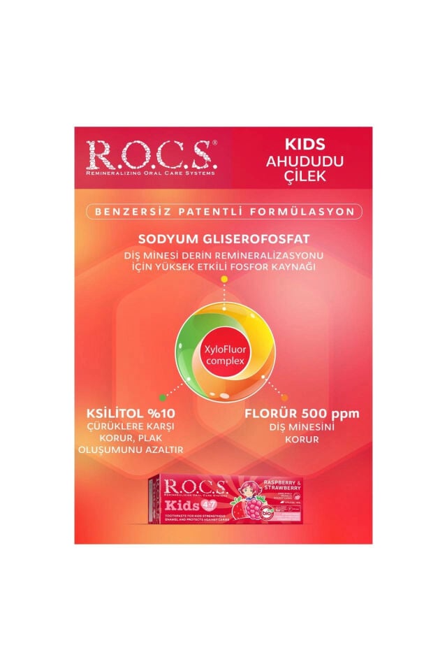 Rocs Kids 4-7 Yaş Ahududu-Çilek Diş Macunu 35 ml