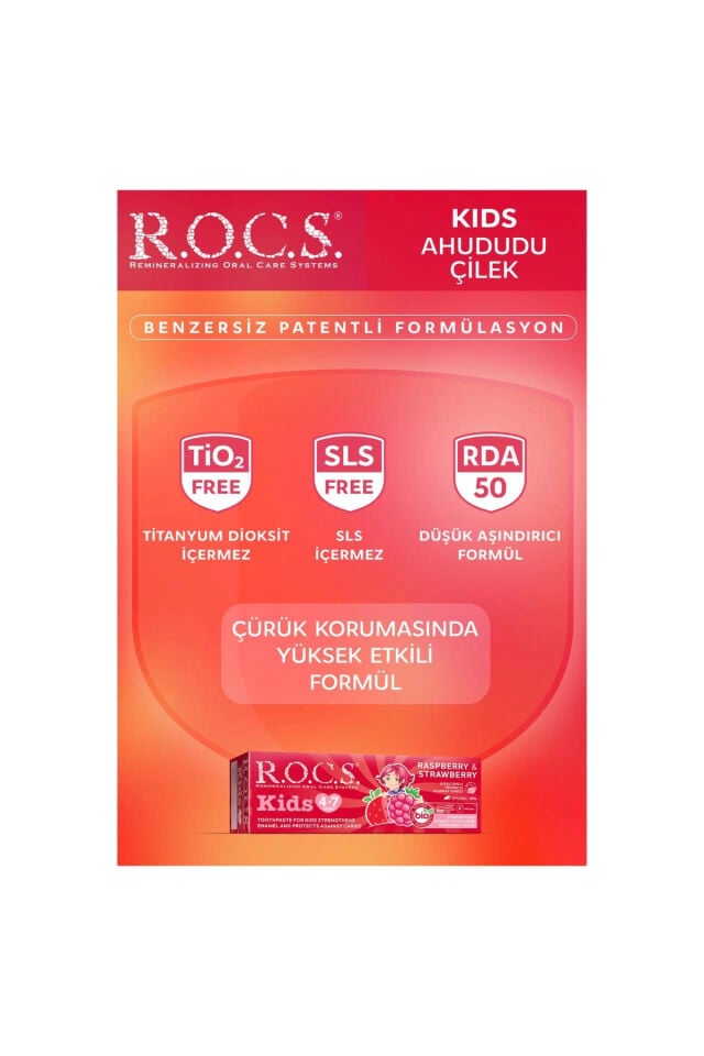 Rocs Kids 4-7 Yaş Ahududu-Çilek Diş Macunu 35 ml