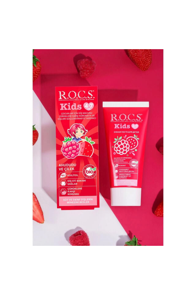 Rocs Kids 4-7 Yaş Ahududu-Çilek Diş Macunu 35 ml