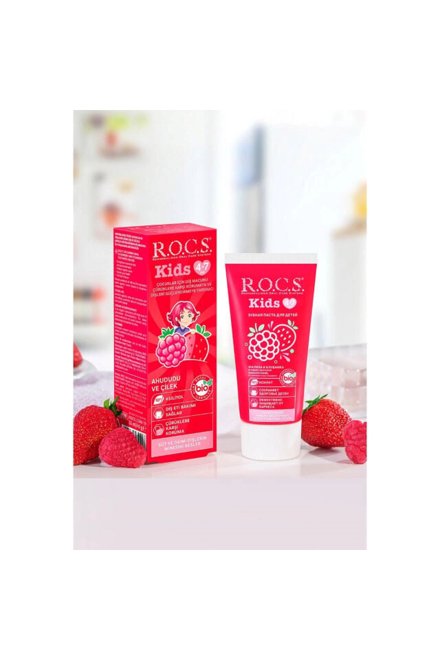 Rocs Kids 4-7 Yaş Ahududu-Çilek Diş Macunu 35 ml