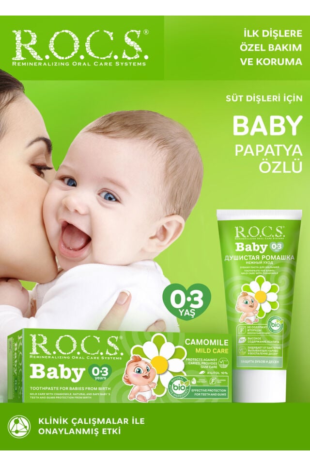 Rocs Baby 0-3 Yaş Papatya Özlü Diş Macunu