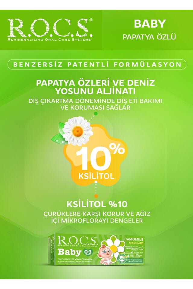 Rocs Baby 0-3 Yaş Papatya Özlü Diş Macunu
