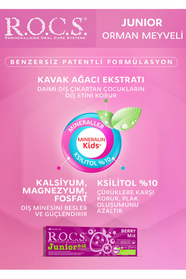 Rocs Junior 6-12 Orman Meyveli Özlü Diş Macunu 74 gr