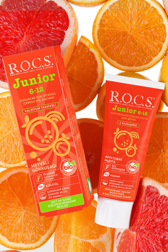 Rocs Junior 6-12 Yaş Meyveli Gökkuşağı Diş Macunu 60 ml