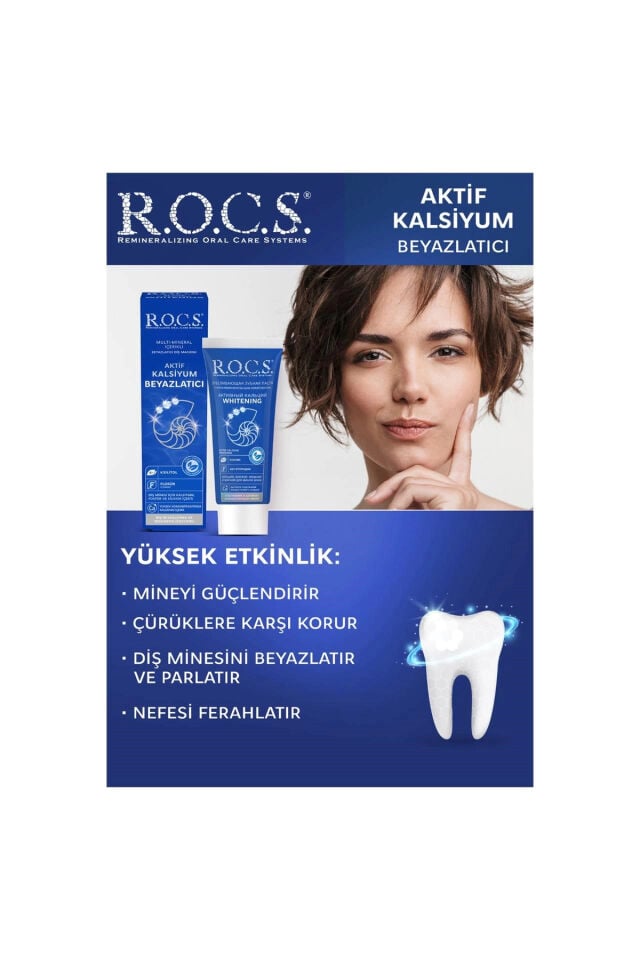 Rocs Aktif Kalsiyum Beyazlatıcı Diş Macunu – 94g