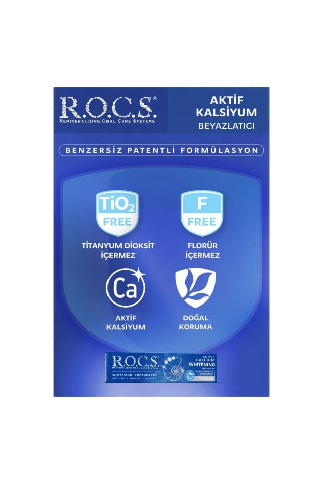 Rocs Aktif Kalsiyum Beyazlatıcı Diş Macunu – 94g
