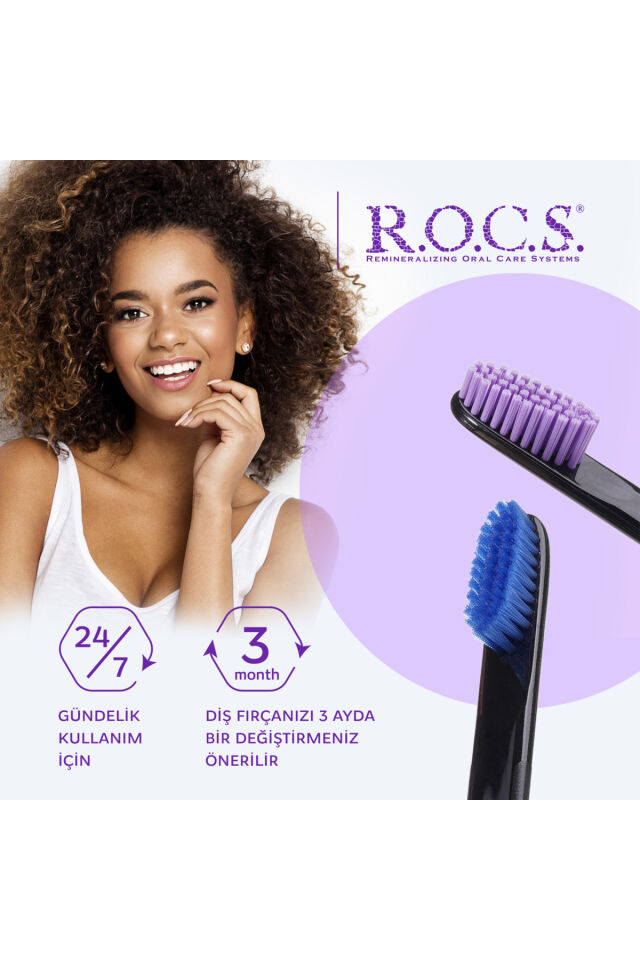 Rocs Black Edition Özel Kıl Dokulu Diş Fırçası - Orta Sert (1 Adet)