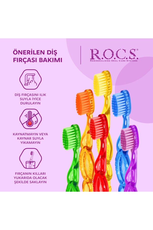 3-7 Yaş Diş Fırçası - Kırmızı Rocs07k