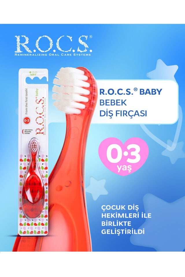 R.O.C.S Baby Diş Fırçası Kırmızı 0-3 Yaş Baby Soft 4607152730333k