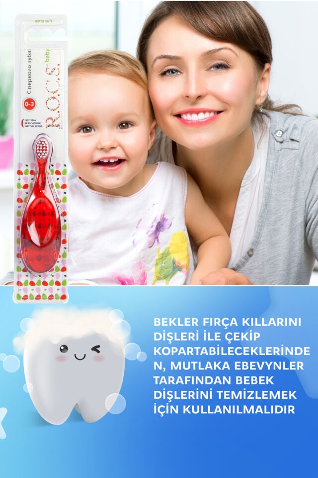 R.O.C.S Baby Diş Fırçası Kırmızı 0-3 Yaş Baby Soft 4607152730333k